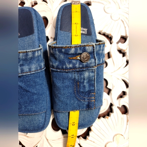 Jeffery Campbell Blue Sky Denim Slide Sandal Size 8.5 - Picture 13 of 13